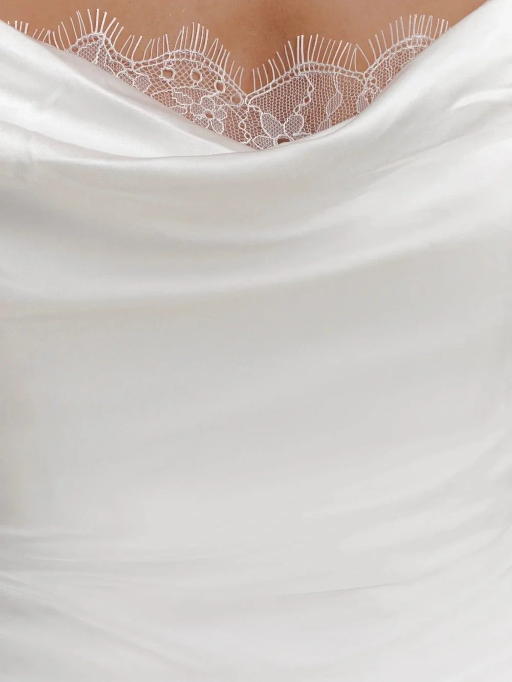 Elegant Off-Shoulder White Satin Evening Dress (Ashley - Meshki - Medium) - Picture 7 of 7
